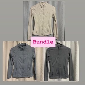 Bundle of Three Zip-Up Jackets - Cream, Gray, Black